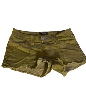 STS blue denim shorts olive green size 5 60% cotton
